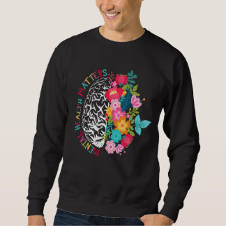 Mentale gezondheidszaken Bewustmaking Floral Brain Trui