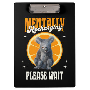 Mentale Oplaadbare Introverte Koala Ontwerp Klembord