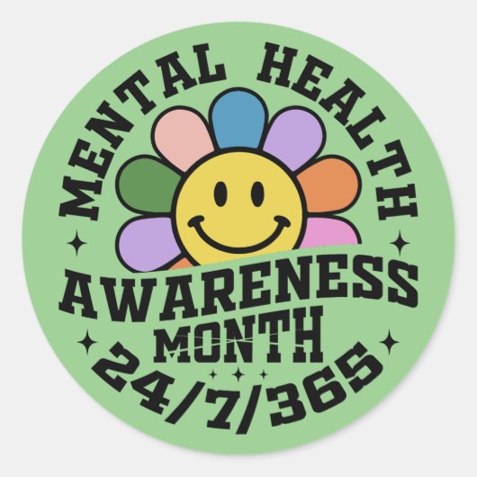 Mentalgezondheidmaand Ronde Sticker (Voorkant)