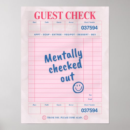 Mentally Checked Out Poster (Voorkant)