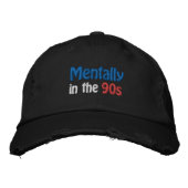 Mentally in the 90s Hat Embroidered Baseball Cap (Voorkant)
