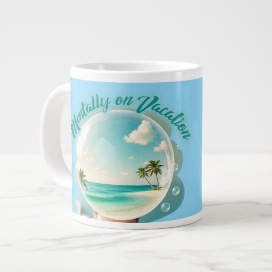 mentally on vacation design extra grote beker (Voorkant links)