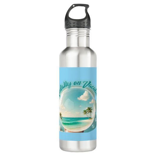 mentally on vacation design waterfles (Voorkant)