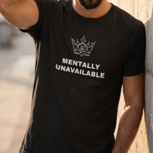 Mentally Unavailable Kroon T-shirt Zwart