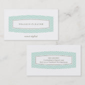 menthe à motif chevron frais carte de visite (Devant / Derrière)