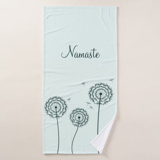 Menthe blanche Dandelion Yoga Namaste (Serviette de bain)
