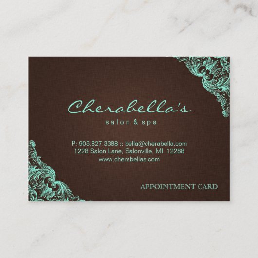 Menthe de brun de toile de spa de carte de (Devant)