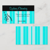 Menthe et carte de visite élégant de noir (Devant / Derrière)