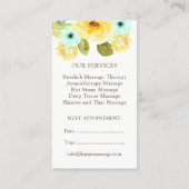 Menthe et cartes de visite floraux de jaune (Dos)