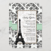 Menthe parisienne et invitations noires de Fête de (Devant / Derrière)