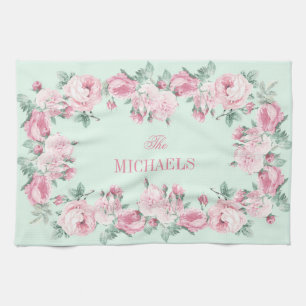 Menthe personnalisée de rose de serviette de