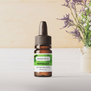 Menthe poivrée Huiles essentielles Étiquette de bo