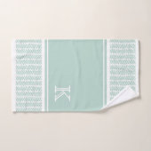Menthe Seaglass Vert Zigzag Blanc (Serviette à main)