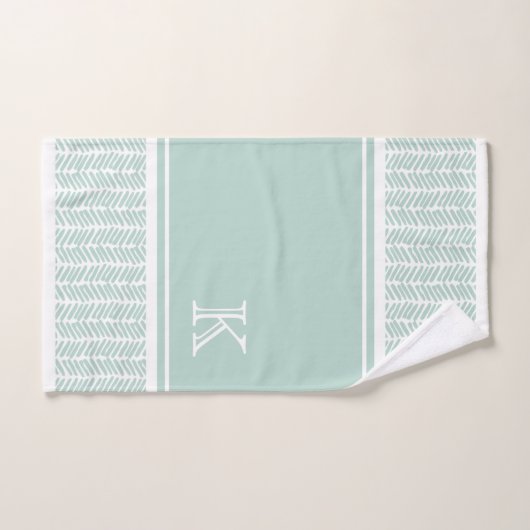 Menthe Seaglass Vert Zigzag Blanc (Serviette à main)