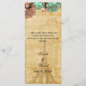 menthe vintage tour eiffel Paris mariage carte (Dos)