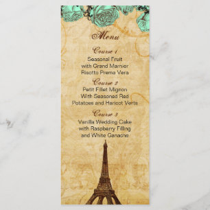menthe vintage tour eiffel Paris mariage carte