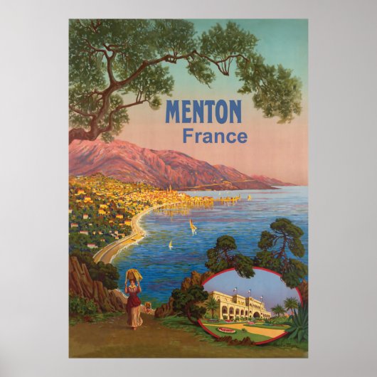 Menton, Coast, Frankrijk Poster (Voorkant)