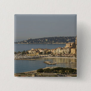 Menton, Côte d'Azur, Frankrijk. Vierkante Button 5,1 Cm
