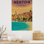Menton, Cote d'Azur Poster (Keuken)