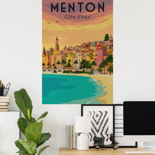 Menton, Cote d'Azur Poster (Thuiskantoor)