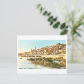 Menton, France, carte postale Vintage (Debout devant)