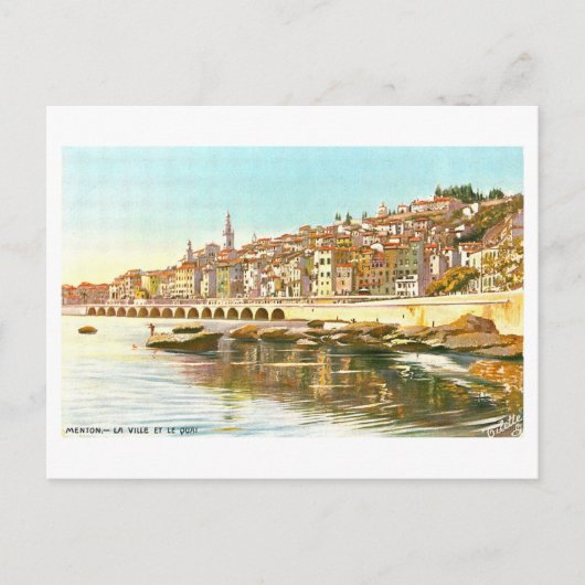 Menton, France, carte postale Vintage (Devant)