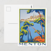 Menton France vintage-reis Briefkaart (Voorkant / Achterkant)