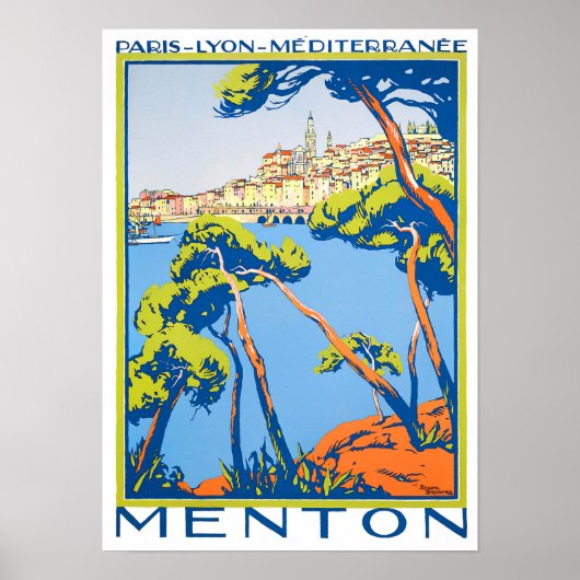 Menton France vintage-reis Poster (Voorkant)