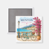 Menton French Riviera Magnet - bicycle (Recto/Verso)