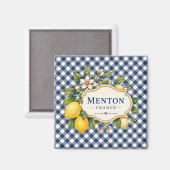 Menton French Riviera Magnet - Blue Lemon (Recto/Verso)