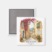 Menton French Riviera Magnet - Charming Old Town (Recto/Verso)