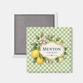Menton French Riviera Magnet - Green Lemon (Recto/Verso)