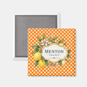 Menton French Riviera Magnet - Orange Lemon (Recto/Verso)