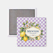 Menton French Riviera Magnet - Purple Lemon (Recto/Verso)