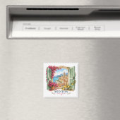 Menton French Riviera Magnet - View Through Window (In Situ (Lave-vaisselle))