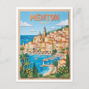 Menton Oude Stad Frankrijk Briefkaart
