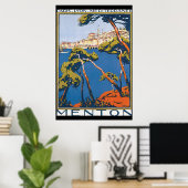 Menton Vintage Travel Poster (Thuiskantoor)