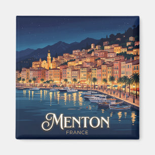 Menton Waterfront 's Nachts Frankrijk Magneet