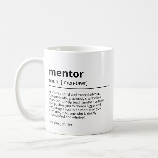 Mentor gepersonaliseerde geschenken - Dank u gesch Koffiemok (Links)