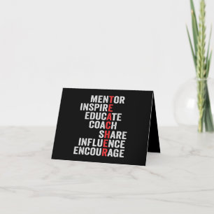 Mentor Inspire Educate Coach Share Influence Pap Bedankkaart