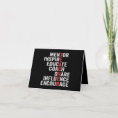 Mentor Inspire Educate Coach Share Influence Pap Bedankkaart (Voorkant)