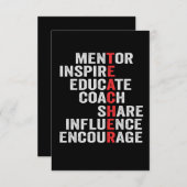 Mentor Inspire Educate Coach Share Influence Pap Bedankkaart (Voorkant / Achterkant)