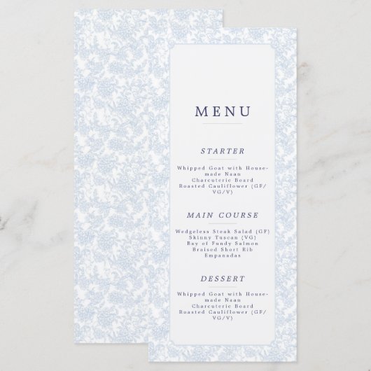 Menu (Devant / Derrière)