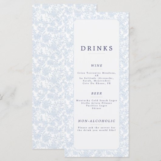 Menu (Devant / Derrière)