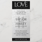 Menu 11ème anniversaire de Mariage en acier (Dos)