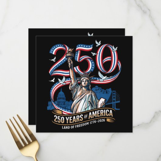 Menu 250 Ans Anniversaire Amérique 1776 2026 (Devant/Arrière en situation)