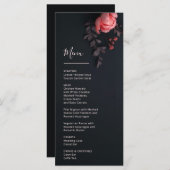 Menu 3 D Rose Dark Romantic Wedding (Devant / Derrière)