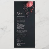 Menu 3 D Rose Dark Romantic Wedding (Devant)