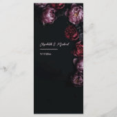 Menu 3D Purple and Dark Red Peony Wedding (Dos)