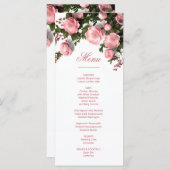 Menu 3D Roses Greenery Wildflowers (Devant / Derrière)